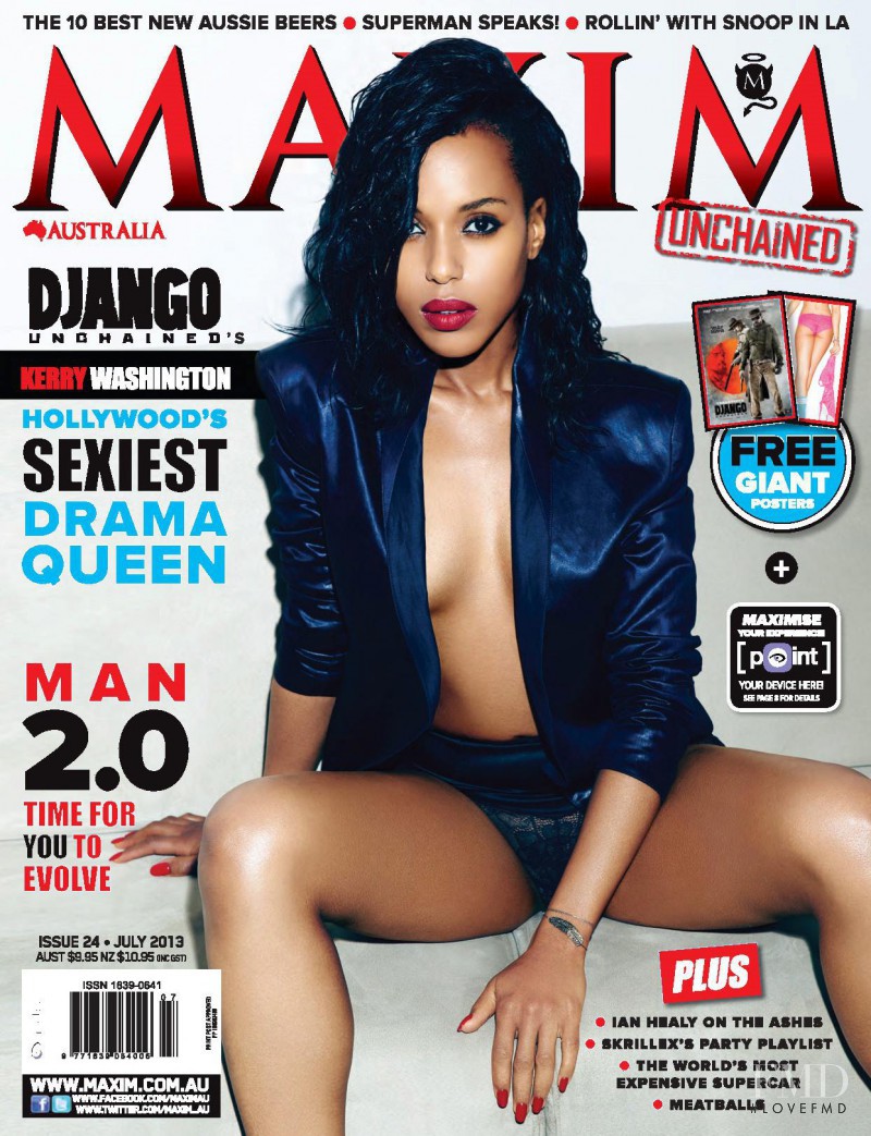 Kerry Washington featured on the Maxim Australia cover from July 2013