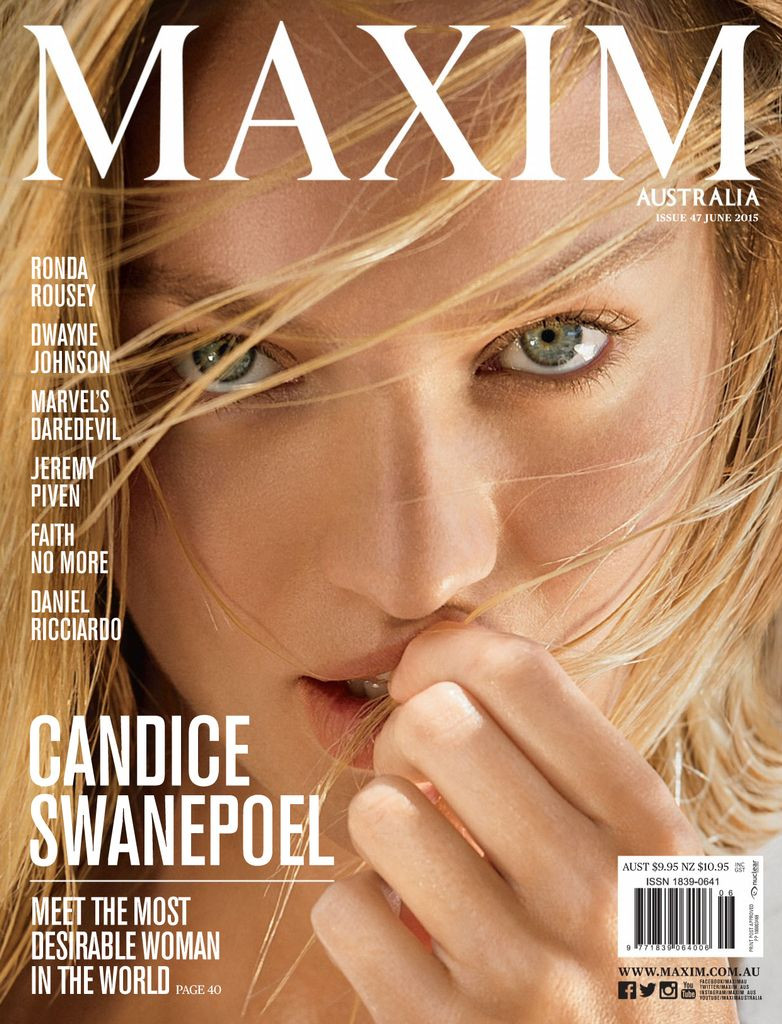 Candice Swanepoel featured on the Maxim Australia cover from June 2015