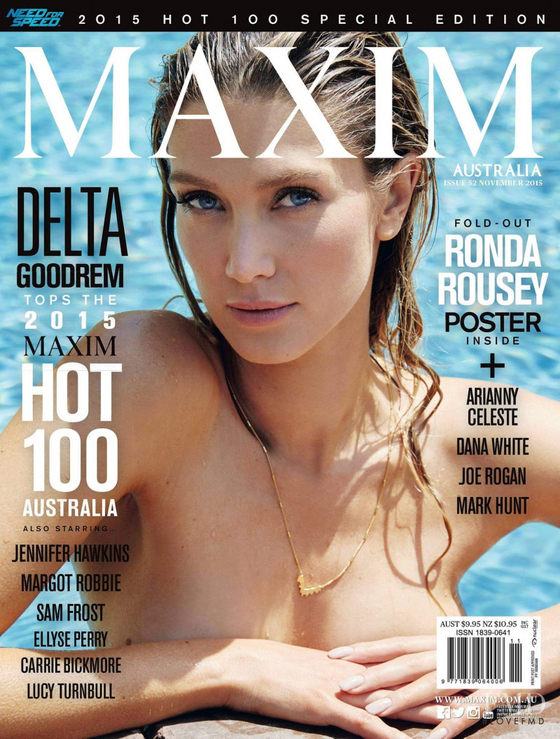 Delta Goodrem featured on the Maxim Australia cover from November 2015