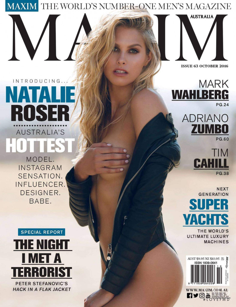 Natalie Jayne Roser featured on the Maxim Australia cover from October 2016