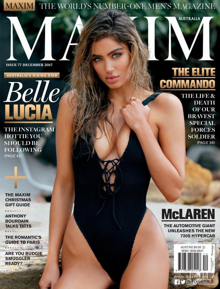 Belle Lucia featured on the Maxim Australia cover from December 2017