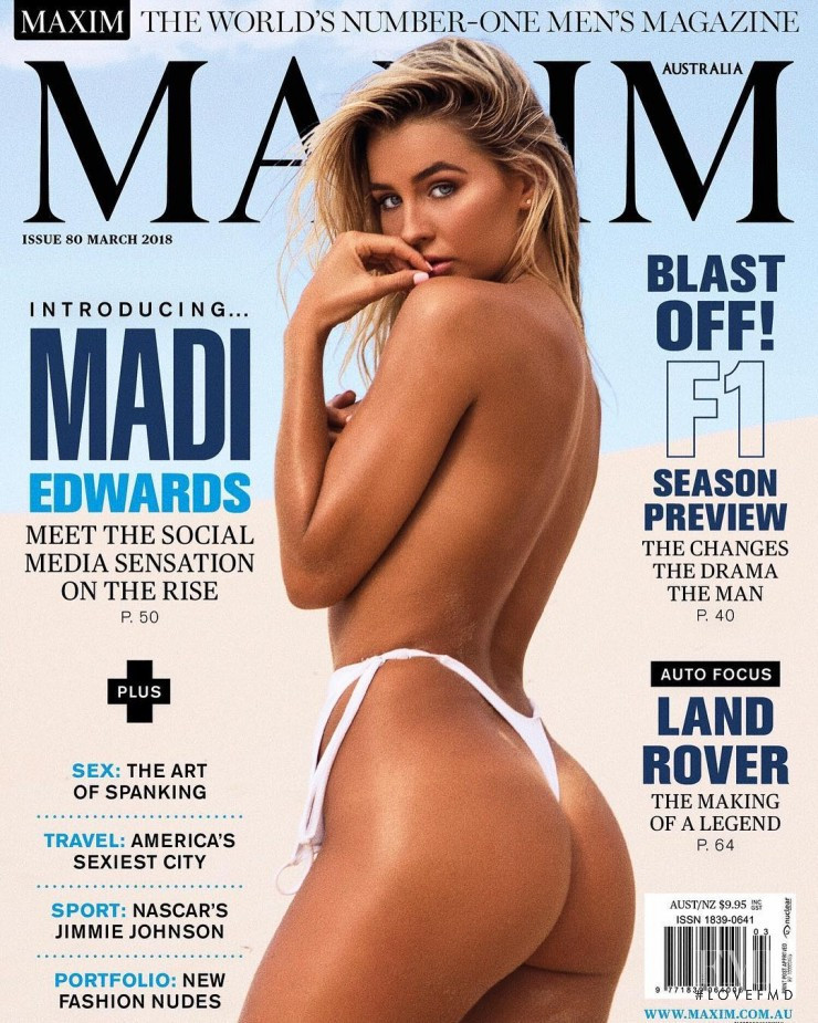 Madison Edwards featured on the Maxim Australia cover from March 2018