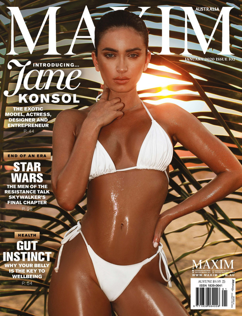 Jane Konsol featured on the Maxim Australia cover from January 2020