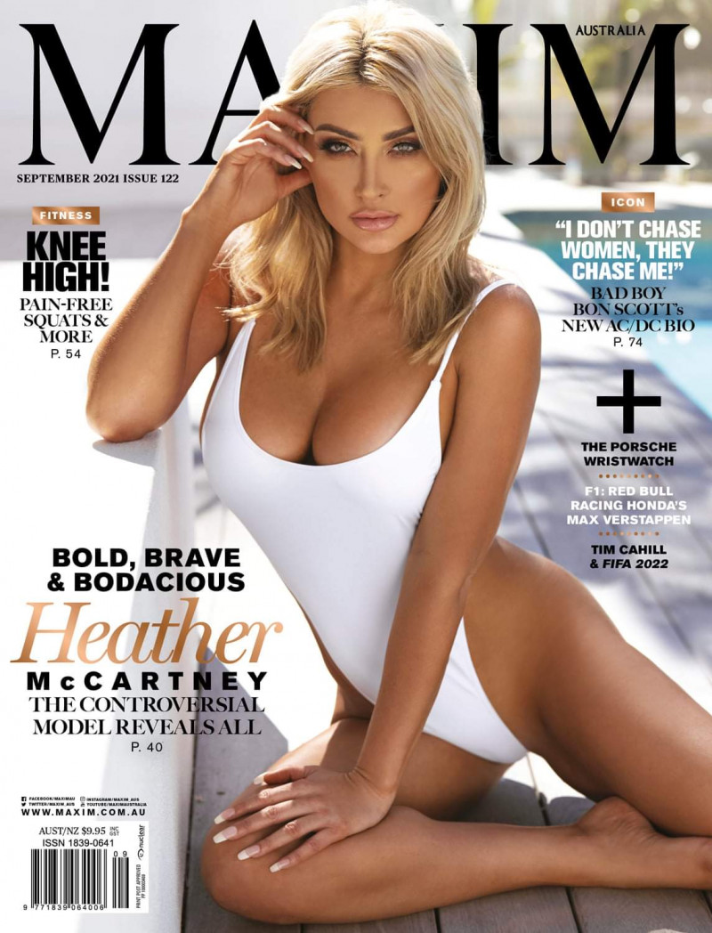 Heather McCartney featured on the Maxim Australia cover from September 2021