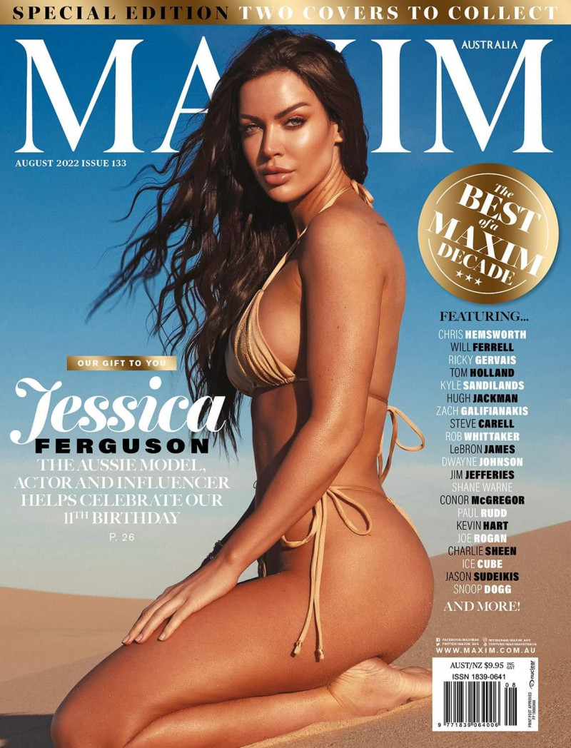 Jessica Ferguson featured on the Maxim Australia cover from August 2022
