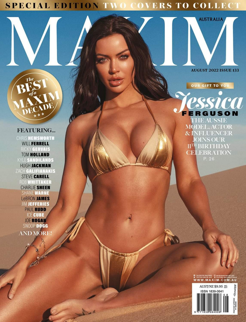 Jessica Ferguson featured on the Maxim Australia cover from August 2022