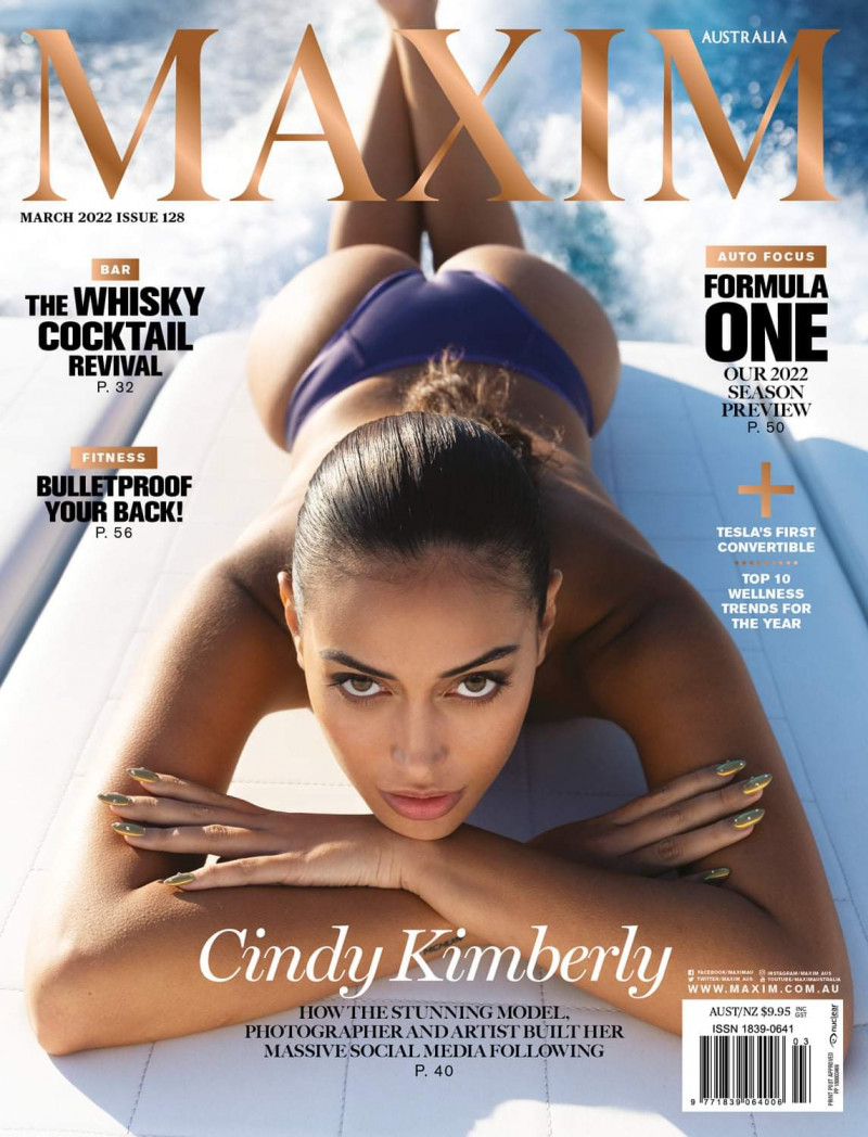 Cindy Kimberly featured on the Maxim Australia cover from March 2022