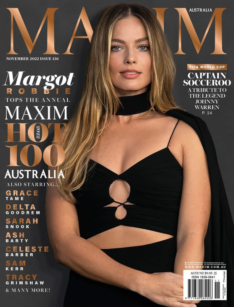 Margot Robbie featured on the Maxim Australia cover from November 2022