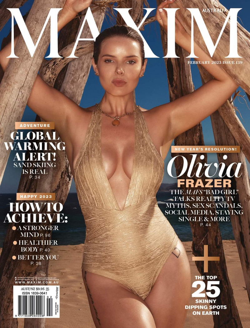 Olivia Frazer featured on the Maxim Australia cover from February 2023