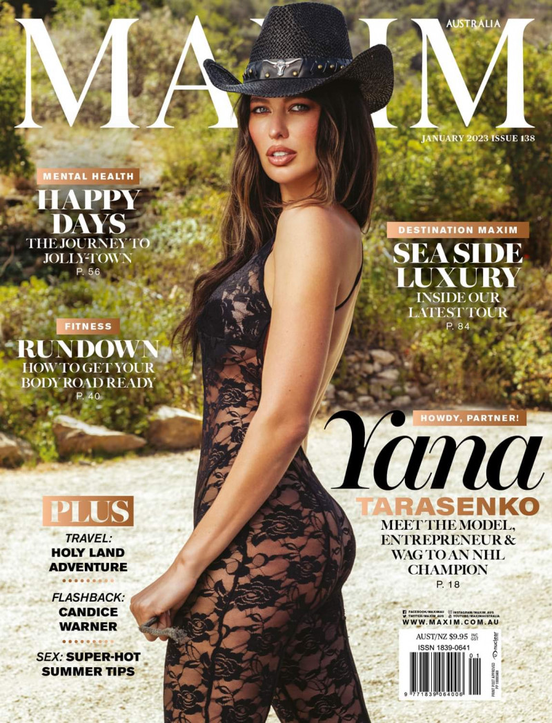 Yana Tarasenko featured on the Maxim Australia cover from January 2023