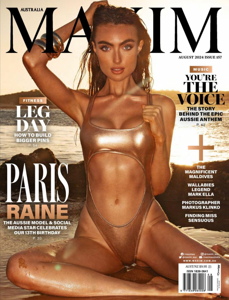 Paris Raine featured on the Maxim Australia cover from August 2024