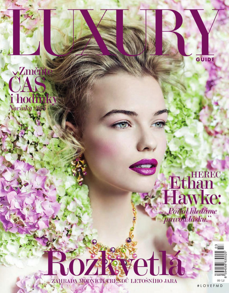 Tereza Smejkalova featured on the Luxury Guide cover from March 2015