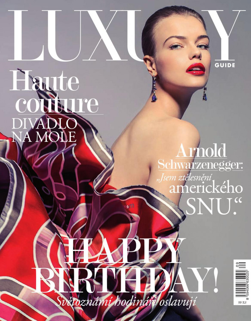 Tereza Smejkalova featured on the Luxury Guide cover from September 2015