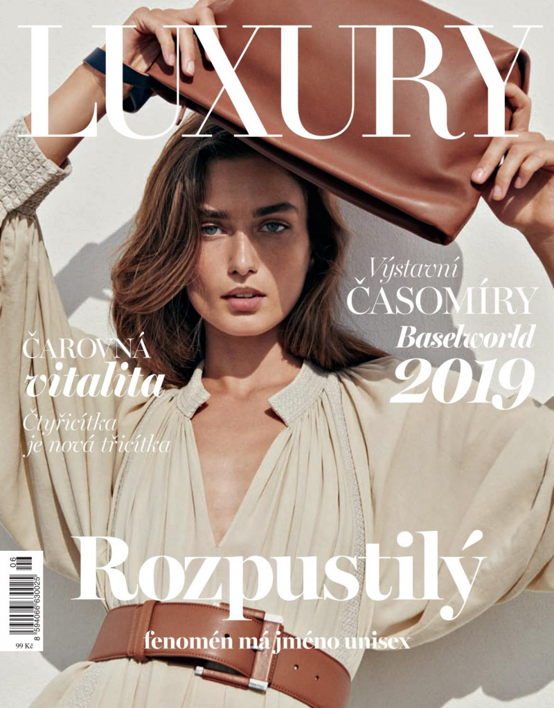 Andreea Diaconu featured on the Luxury Guide cover from June 2019