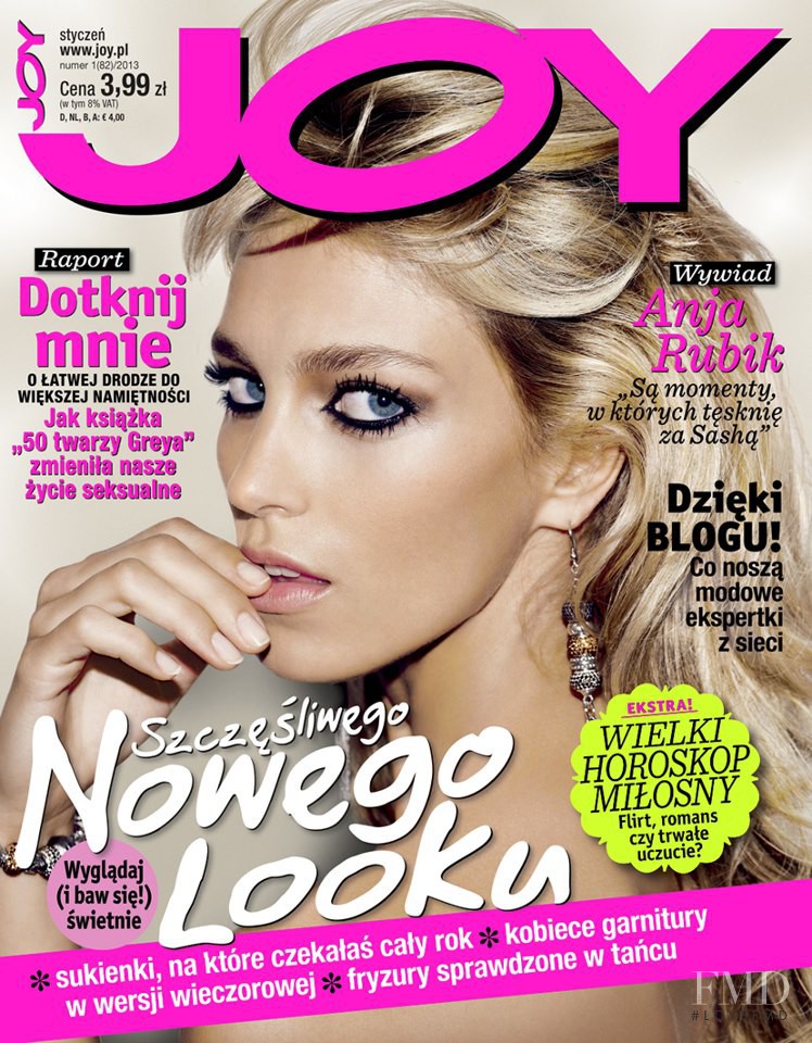 Anja Rubik featured on the Joy Poland cover from January 2013