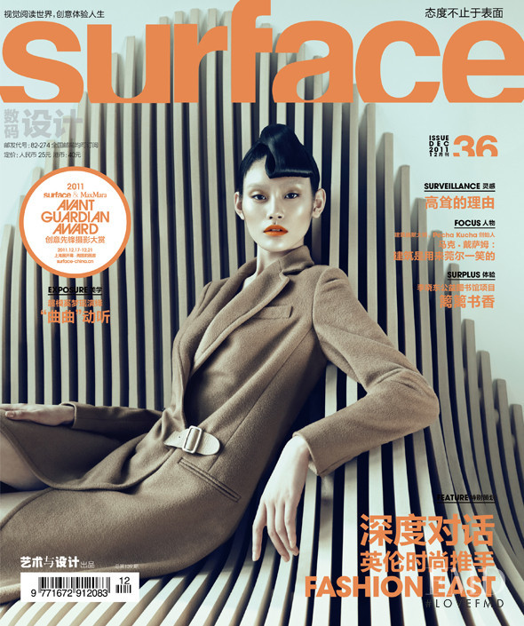Ming Xi featured on the Surface China cover from December 2011