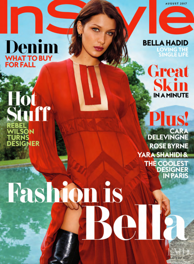 Bella Hadid featured on the InStyle USA cover from August 2017