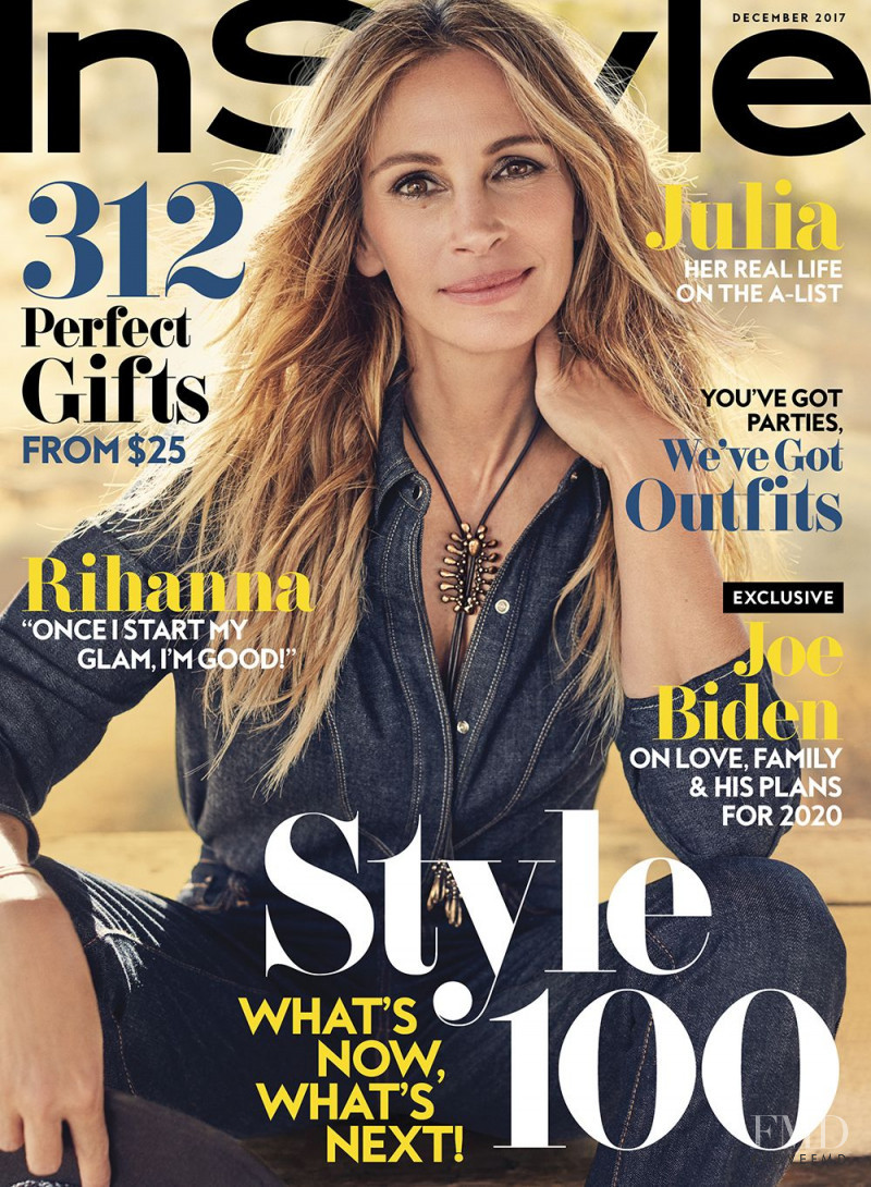 Julia Roberts featured on the InStyle USA cover from December 2017
