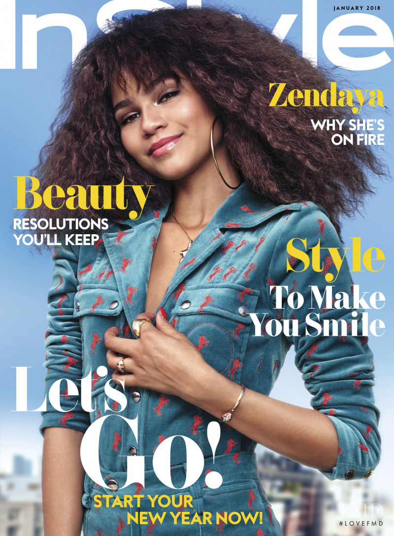 Zendaya  featured on the InStyle USA cover from January 2018