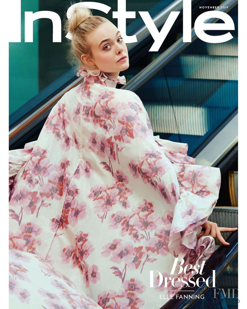 Elle Fanning featured on the InStyle USA cover from November 2019