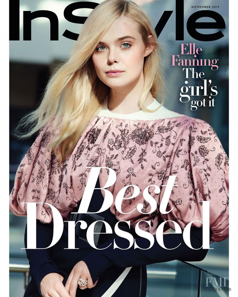 Elle Fanning featured on the InStyle USA cover from November 2019