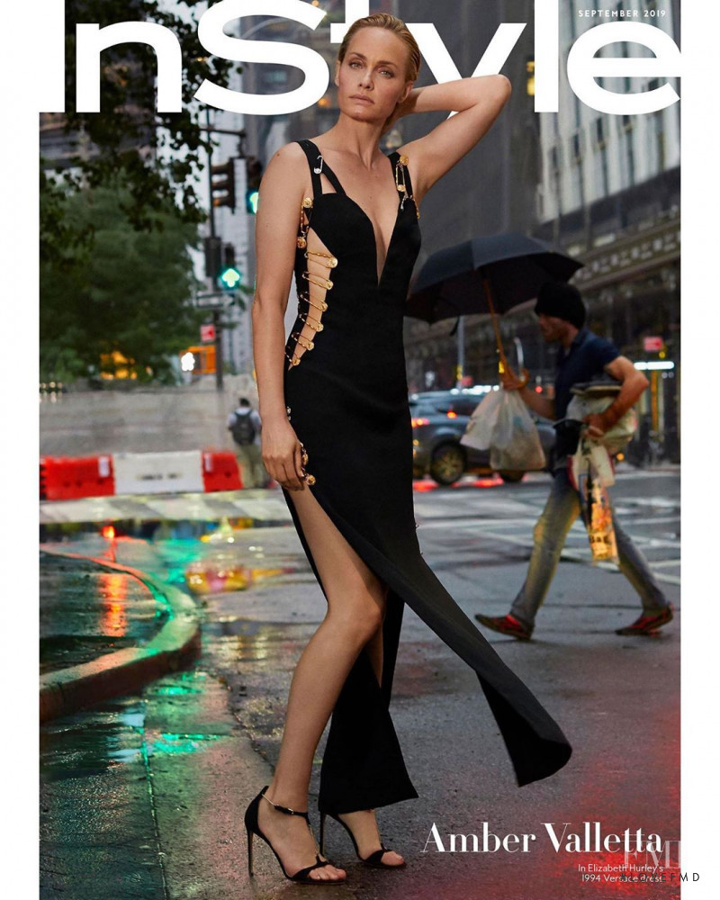 Amber Valletta featured on the InStyle USA cover from September 2019