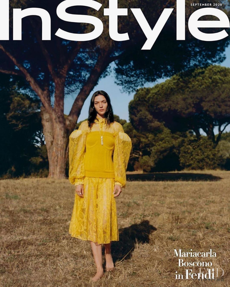 Mariacarla Boscono featured on the InStyle USA cover from September 2020