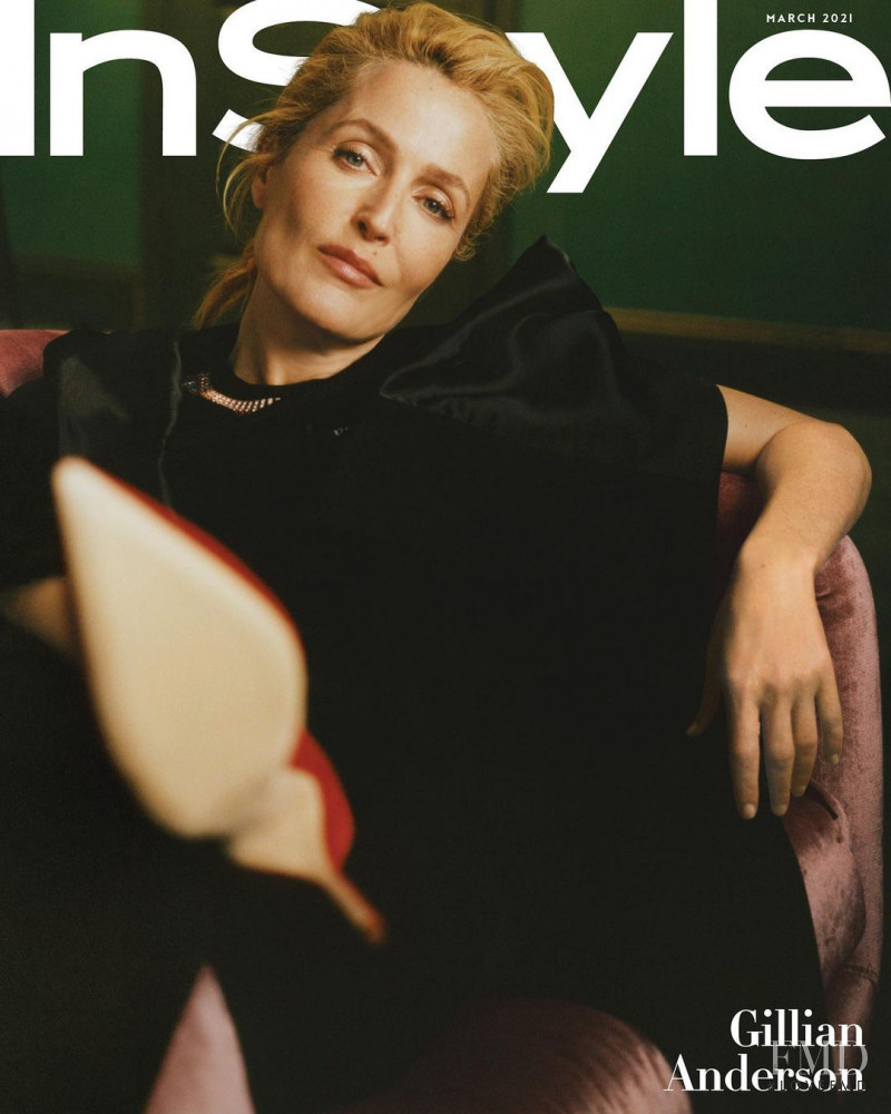 Gillian Anderson featured on the InStyle USA cover from March 2021