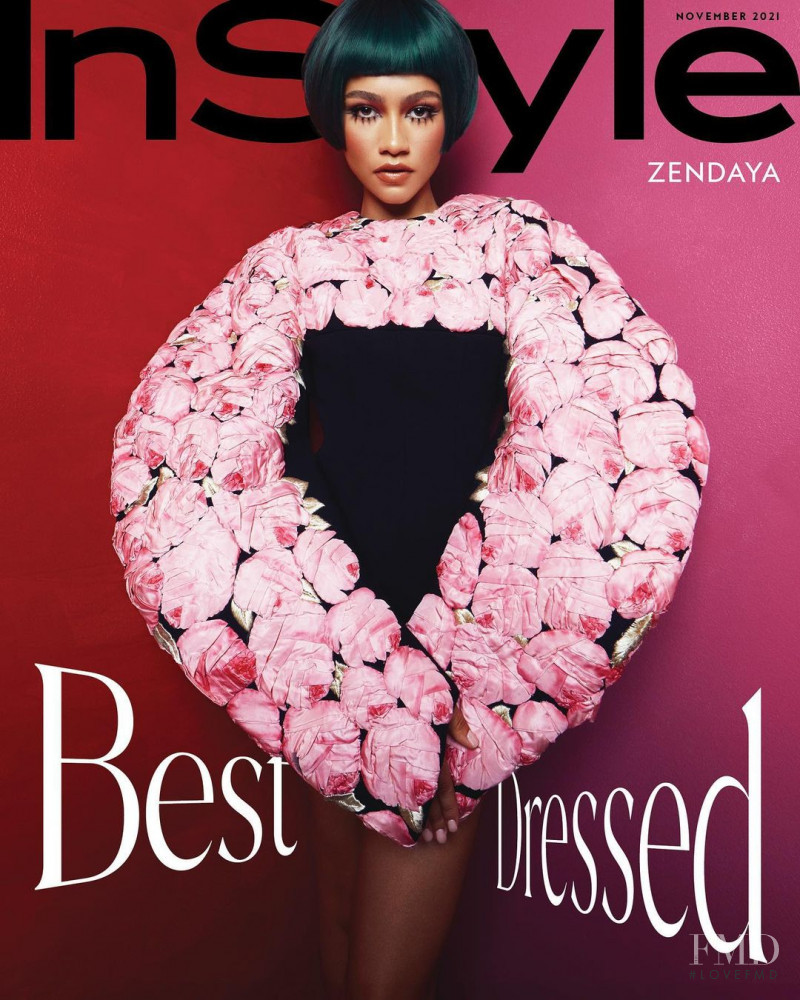 Zendaya featured on the InStyle USA cover from November 2021