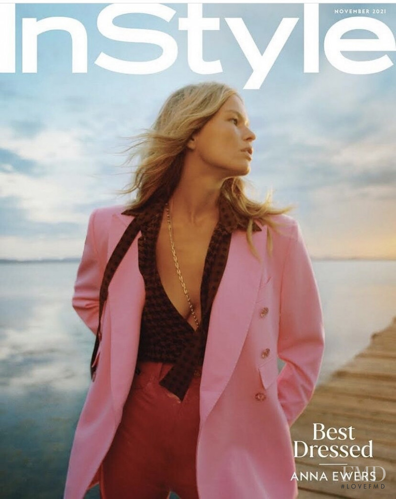 Anna Ewers featured on the InStyle USA cover from November 2021