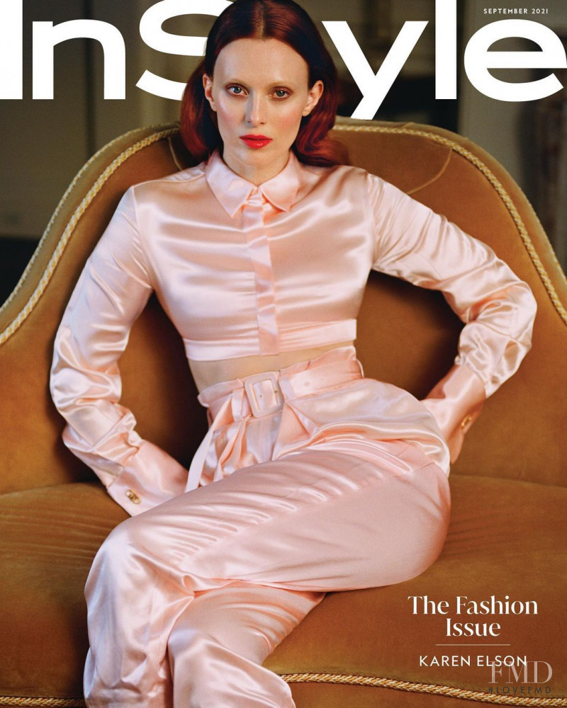 Karen Elson featured on the InStyle USA cover from September 2021