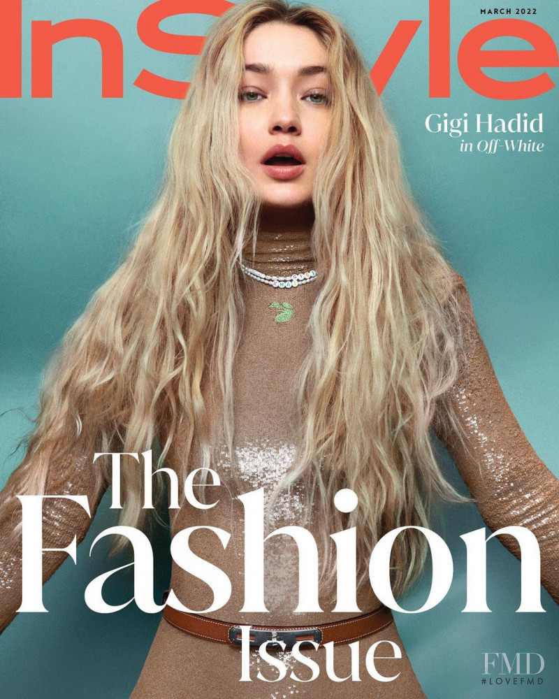 Gigi Hadid featured on the InStyle USA cover from March 2022