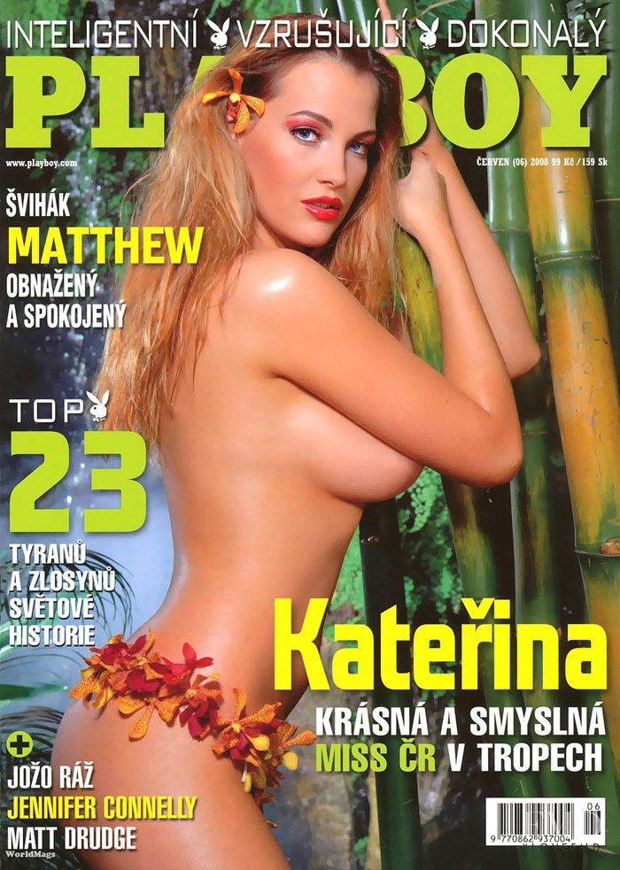 Katerina Sokolova featured on the Playboy Czech Republic cover from June 2008