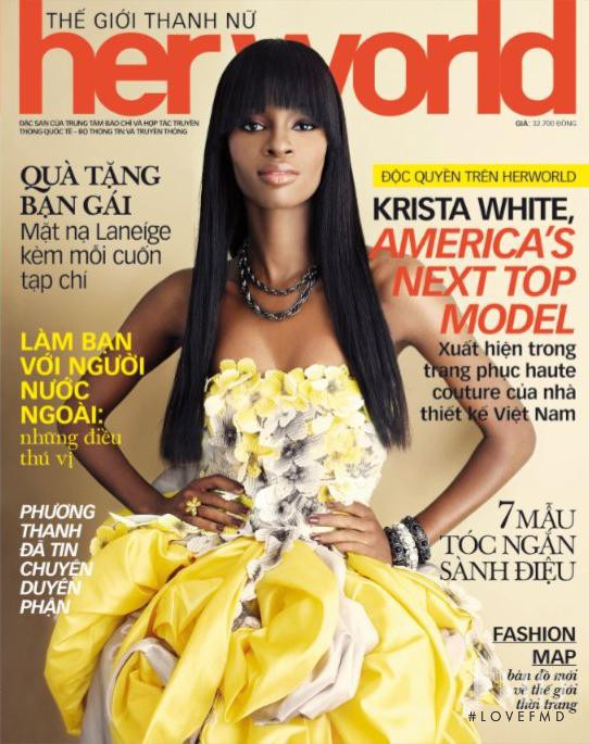 Krista White featured on the Her World Vietnam cover from March 2011