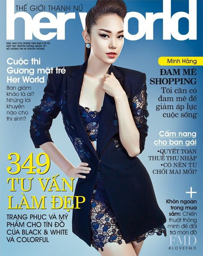 Minh Hang featured on the Her World Vietnam cover from April 2013