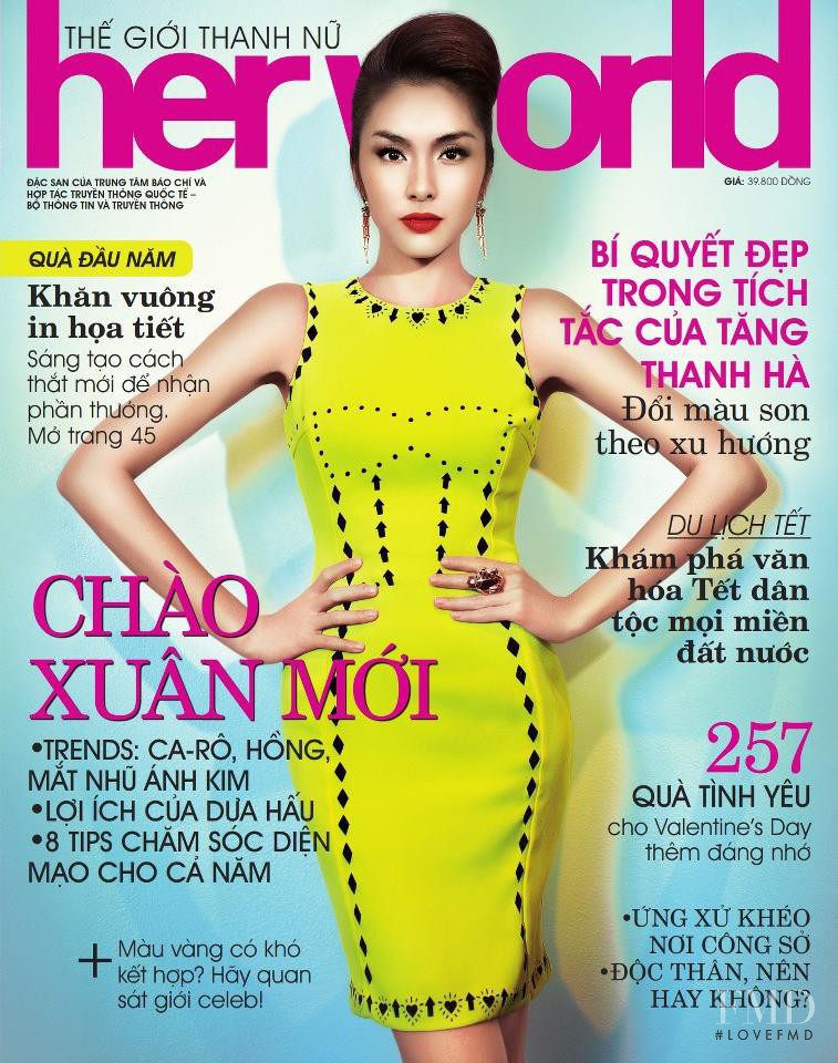  featured on the Her World Vietnam cover from February 2013