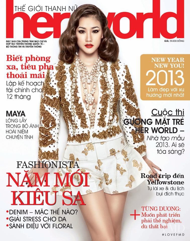  featured on the Her World Vietnam cover from January 2013