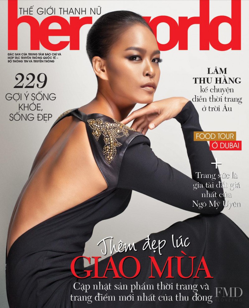 Lam Thu Hang featured on the Her World Vietnam cover from October 2013
