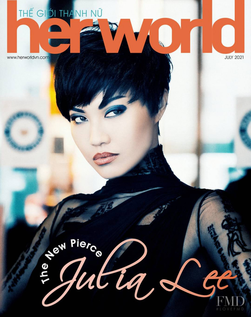 Julia Lee featured on the Her World Vietnam cover from July 2021