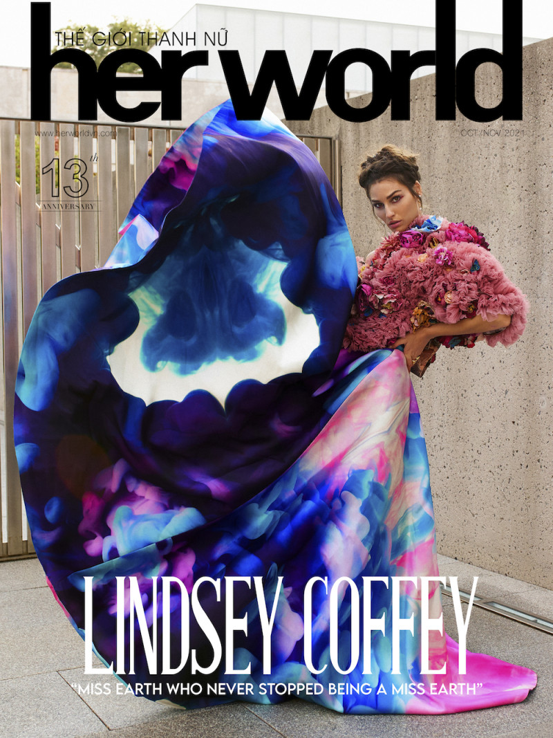 Lindsey Coffey featured on the Her World Vietnam cover from October 2021