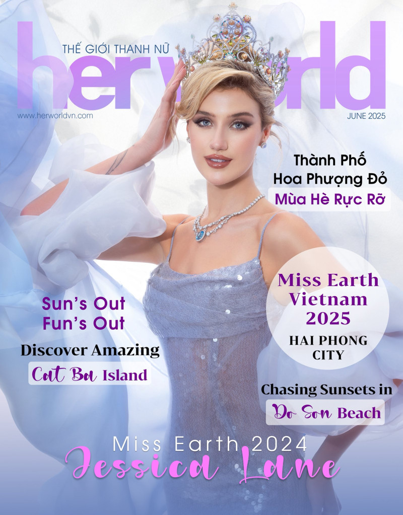 Jessica Lane featured on the Her World Vietnam cover from June 2025