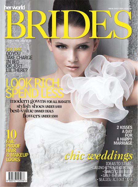  featured on the Her World Brides Singapore cover from September 2009