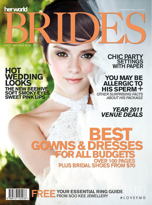Maria Z. featured on the Her World Brides Singapore cover from September 2010