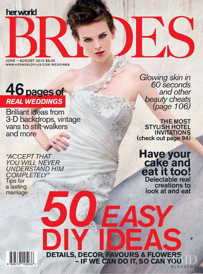 Mari  Orlova featured on the Her World Brides Singapore cover from June 2012