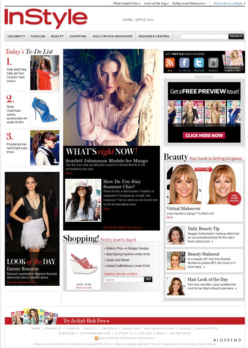  featured on the InStyle.com cover from April 2010