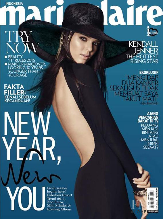 Kendall Jenner featured on the Marie Claire Indonesia cover from January 2015