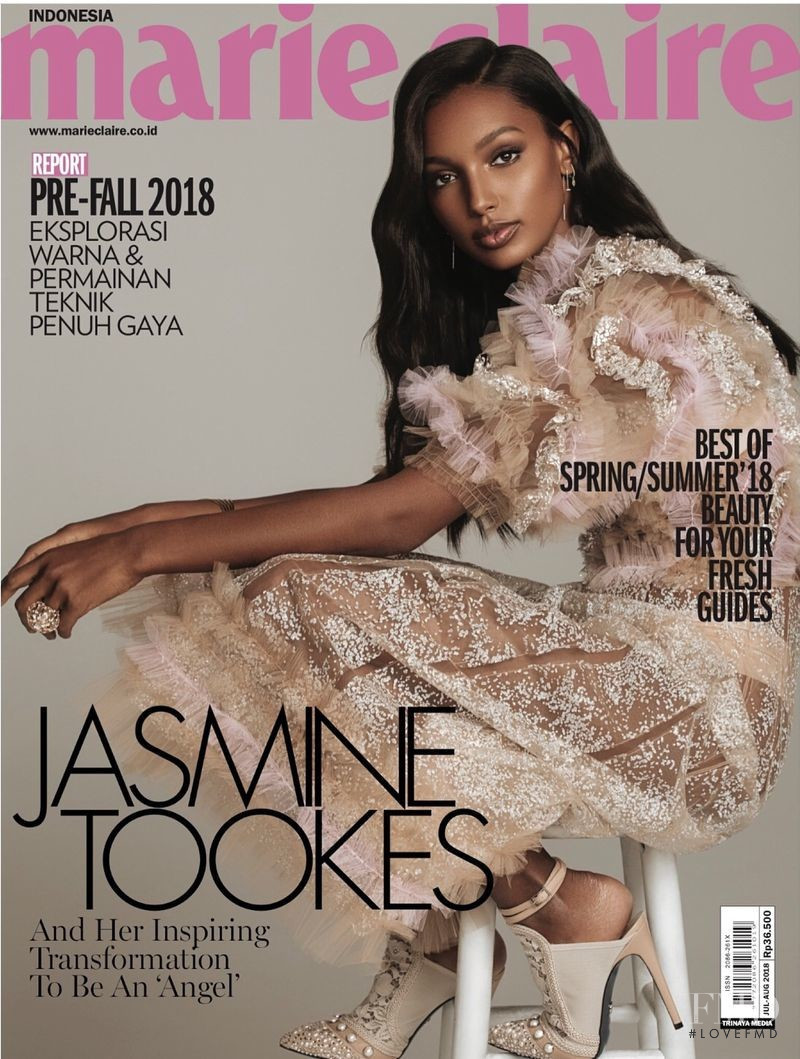 Jasmine Tookes featured on the Marie Claire Indonesia cover from August 2018