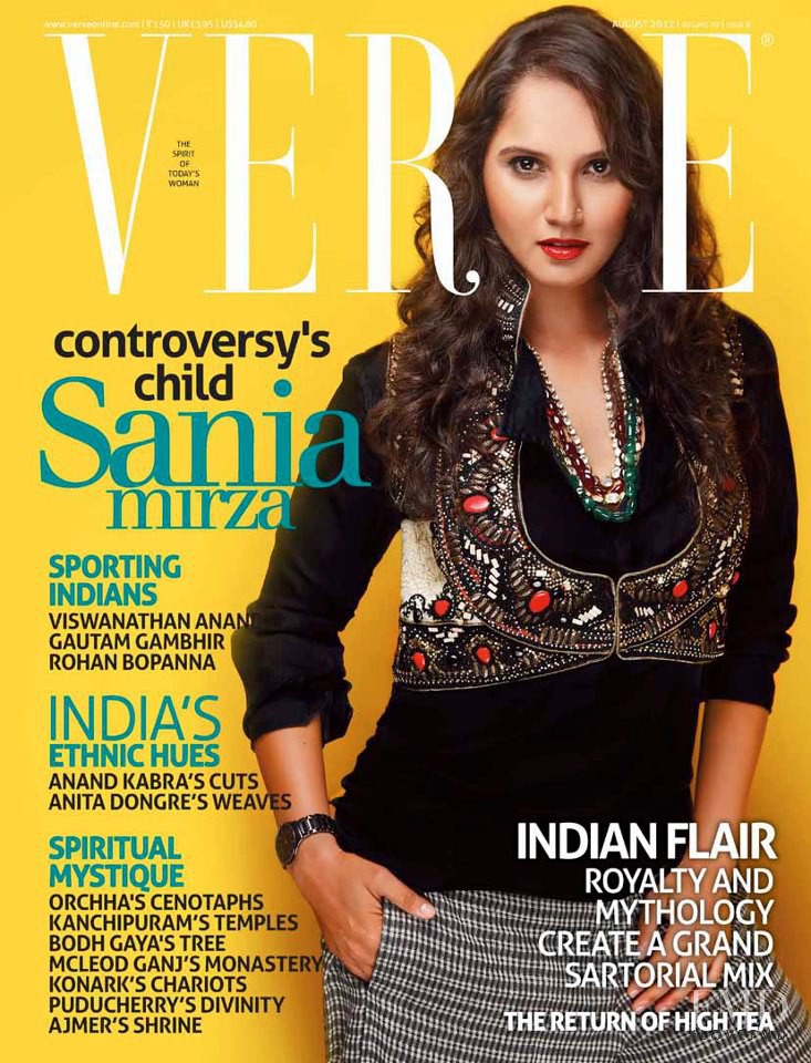 Sania Mirza featured on the Verve cover from August 2012