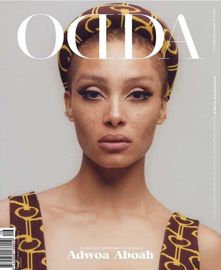 Adwoa Aboah featured on the Odda cover from February 2019