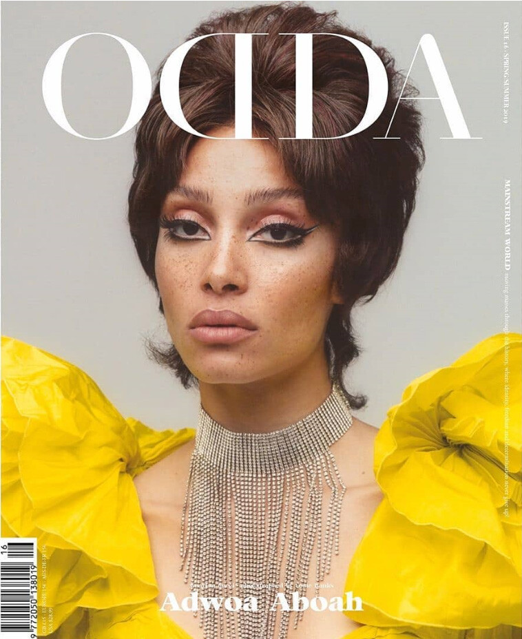 Adwoa Aboah featured on the Odda cover from February 2019